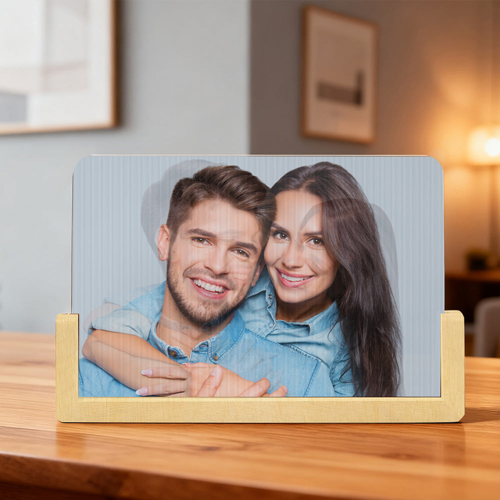 Personalized Lenticular Photo Frame – Custom 2-Image Flip Frame Birthday or Anniversary Gift