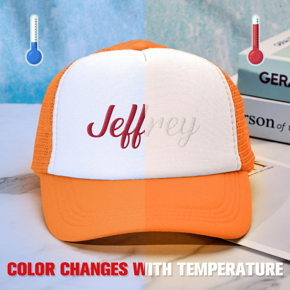 Custom Puff Print Trucker Hat Personalized Temperature-sensitive Foam Caps Back to School Gift
