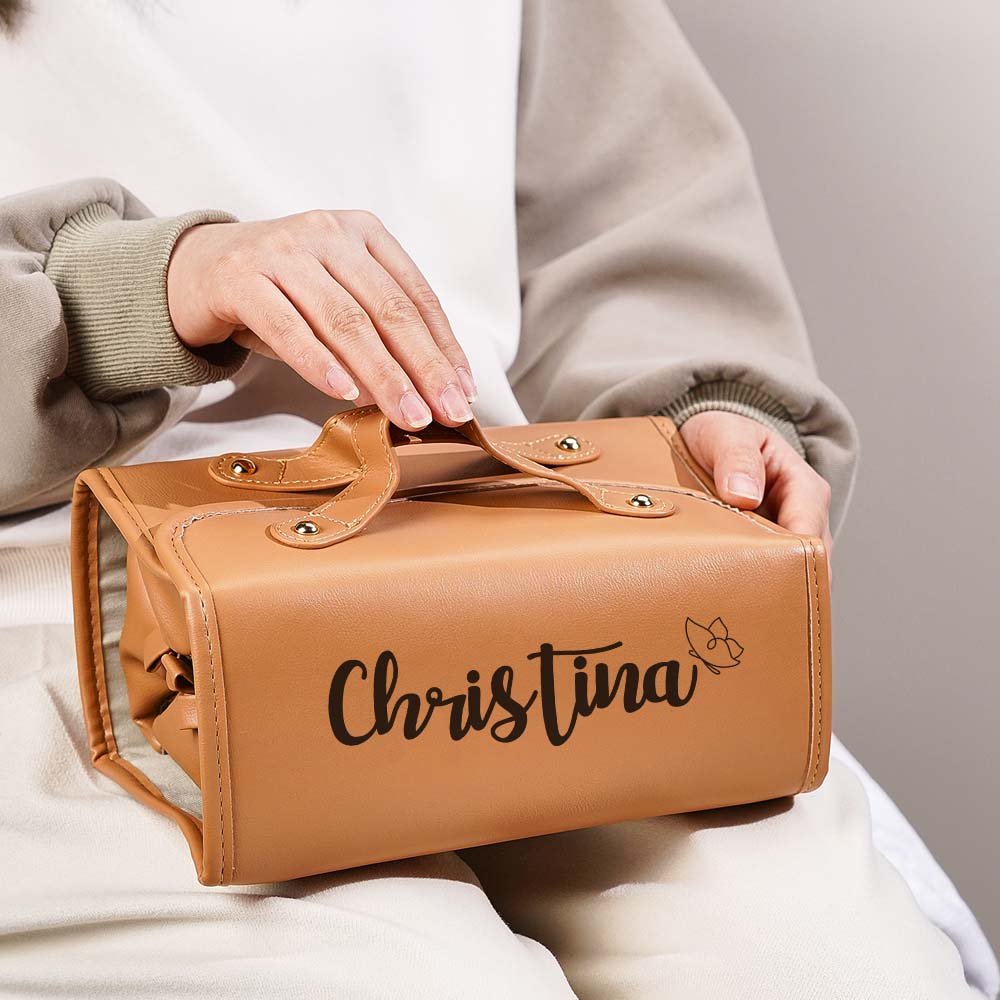 Personalized Name Makeup Bag Custom Cosmetic Storage Pouch Birthday Gift