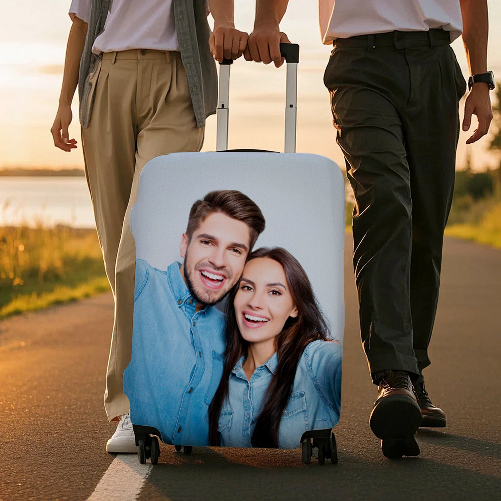 Personalized Photo Luggage Cover – Custom Travel Accessories
